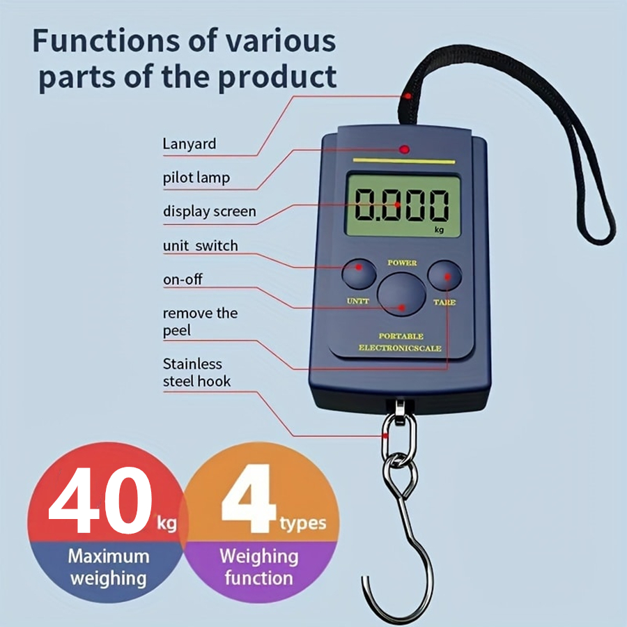 Fishing Hook - Alat Timbangan Gantung Portabel Digital Elektronik