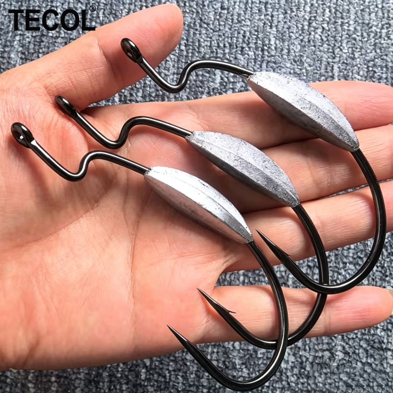 Fishing Hook Offset - TECOL 3PCS 6/0 8/0 10/0 Kail