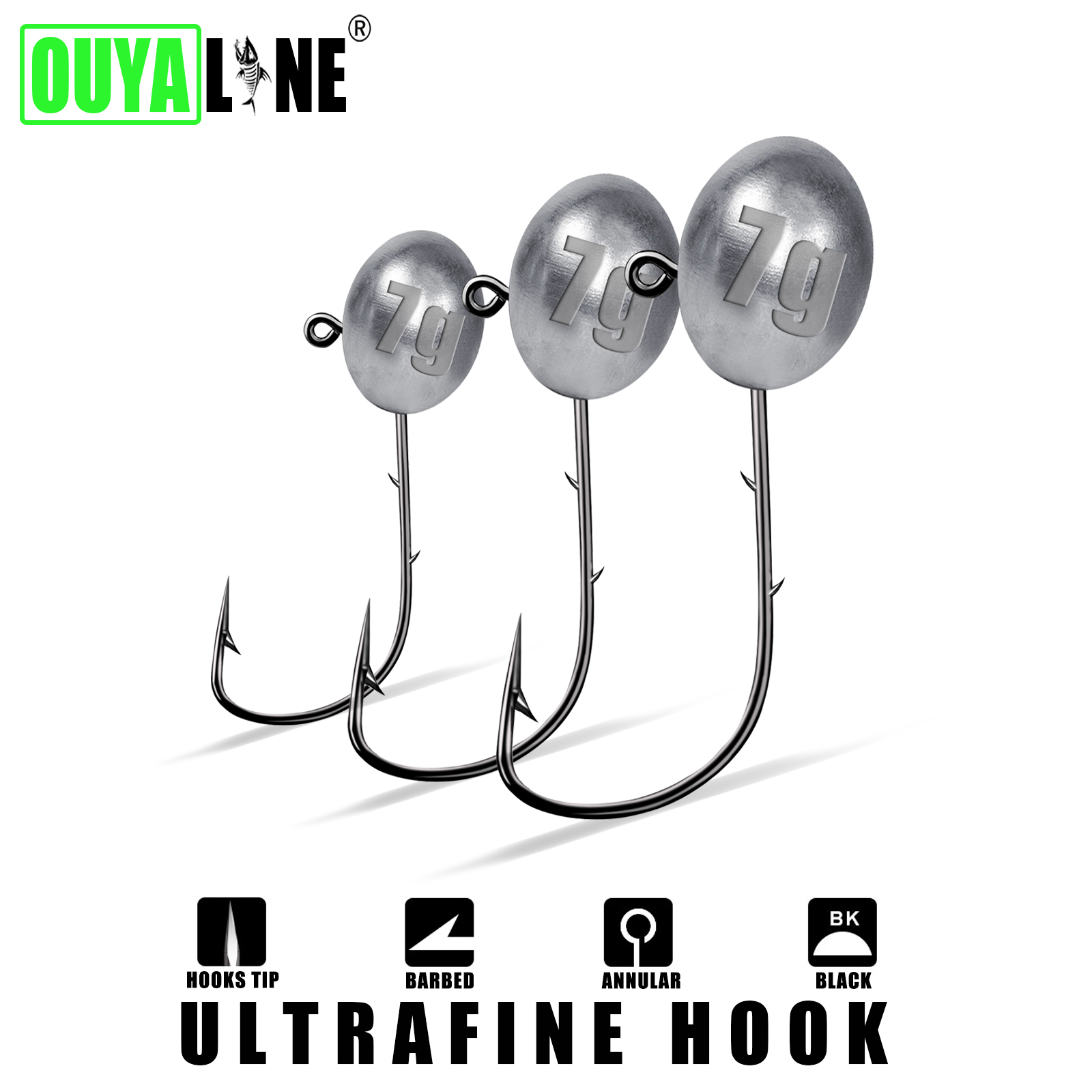 Fishing Hook Offset - Jig kait kepala 1X Rockfish Ajing