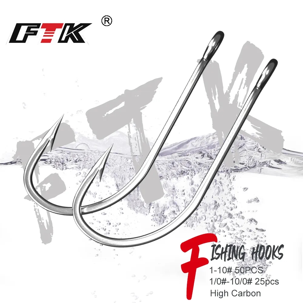 Fishing Hook Offset - FTK kail pancing 1-10 #50PCS 1/0