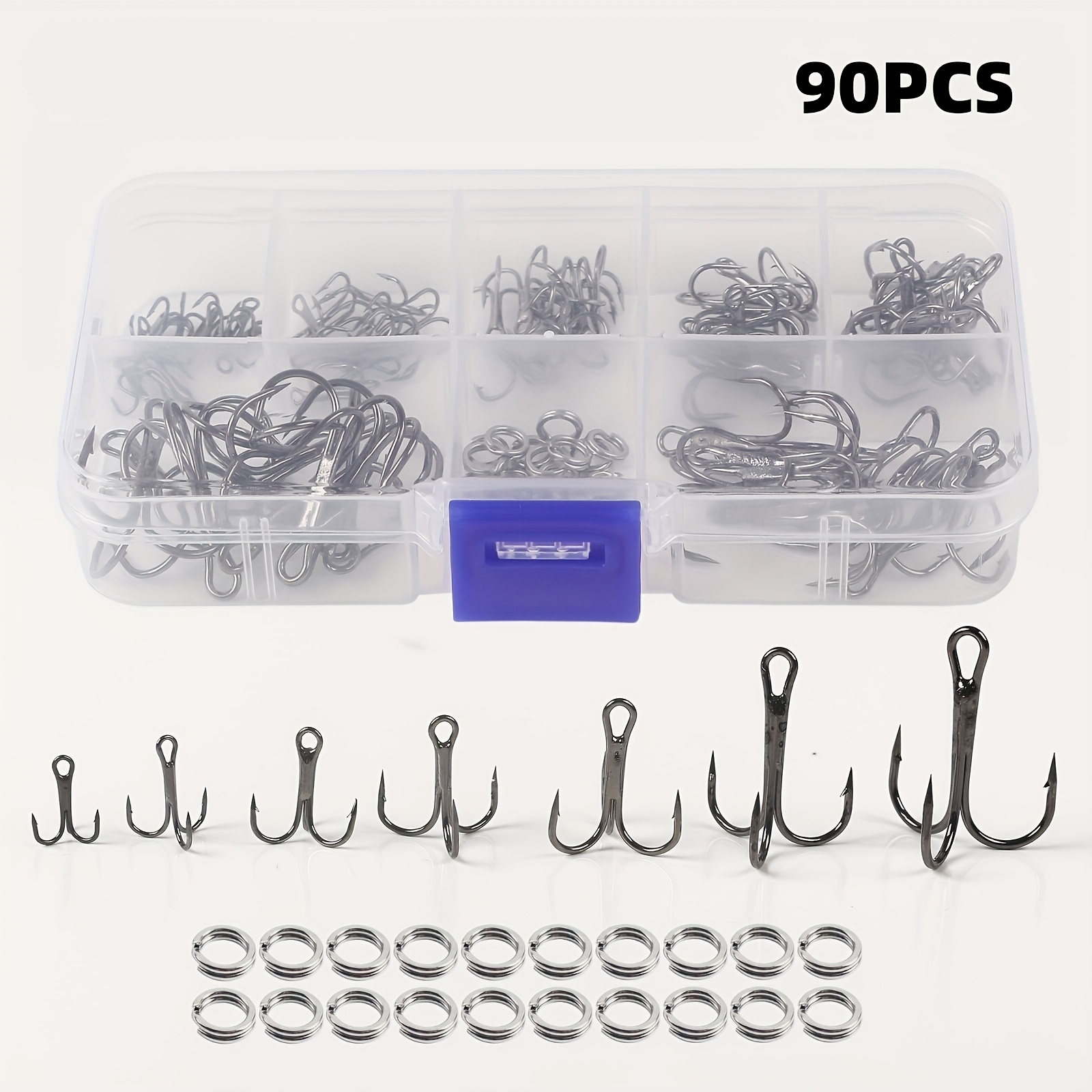 Fishing Hook Circle - 90pcs/set Kit kail tiga mata dengan