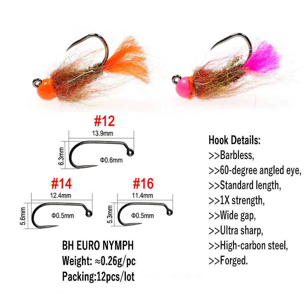 Wifeo 12 buah Tungsten Beadhea - Fishing Hook Barbless ulasan dan harga