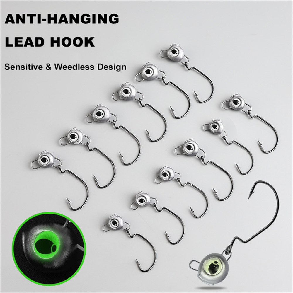 10 Buah Kepala Jig Tanpa Rumpu - Fishing Hook Weedless ulasan dan harga