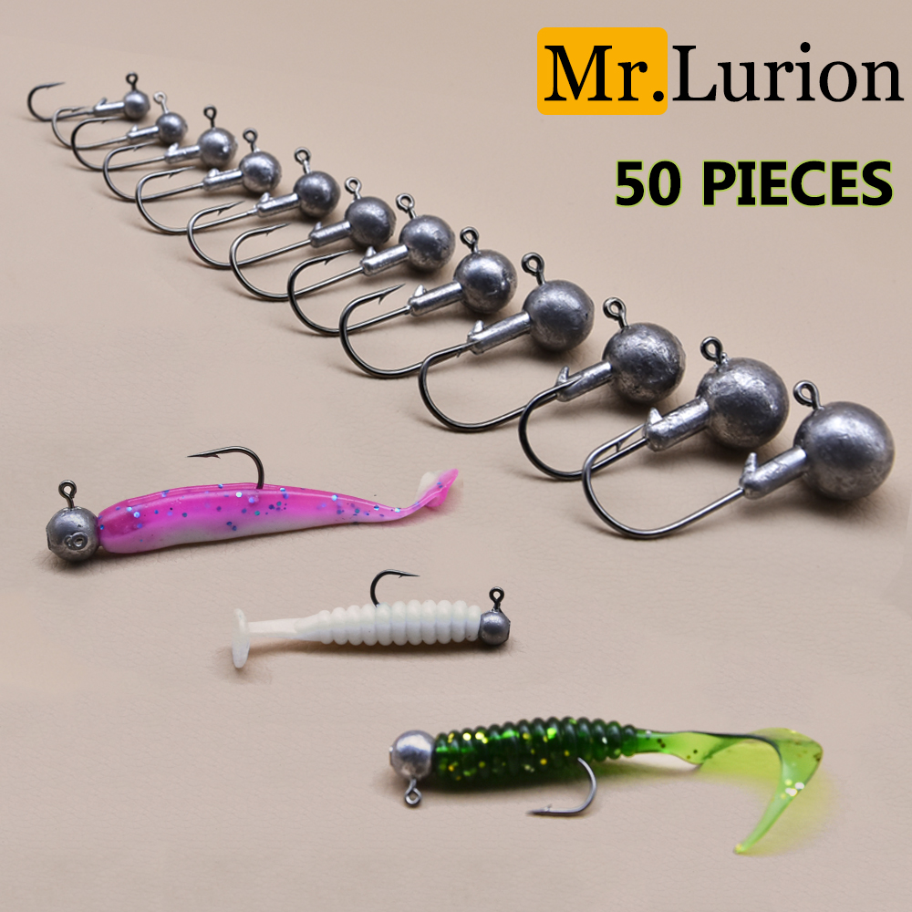 MrLurion 50pcs 1g-28g jig head - Fishing Hook Weedless ulasan dan harga
