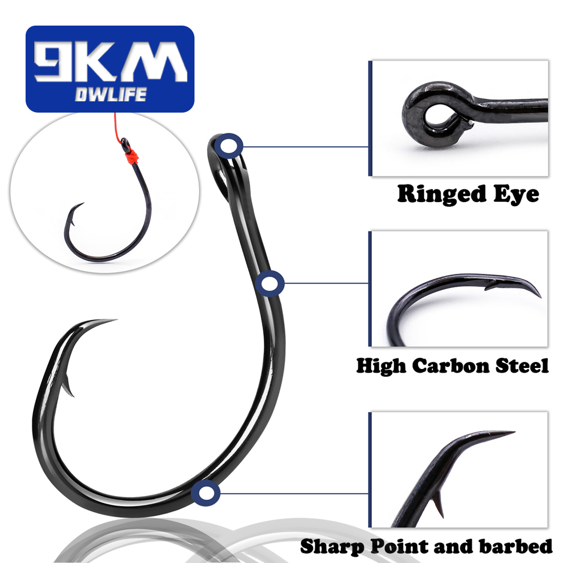 9KM 25-50Pcs Kail Lingkar Leba - Fishing Hook Circle ulasan dan harga