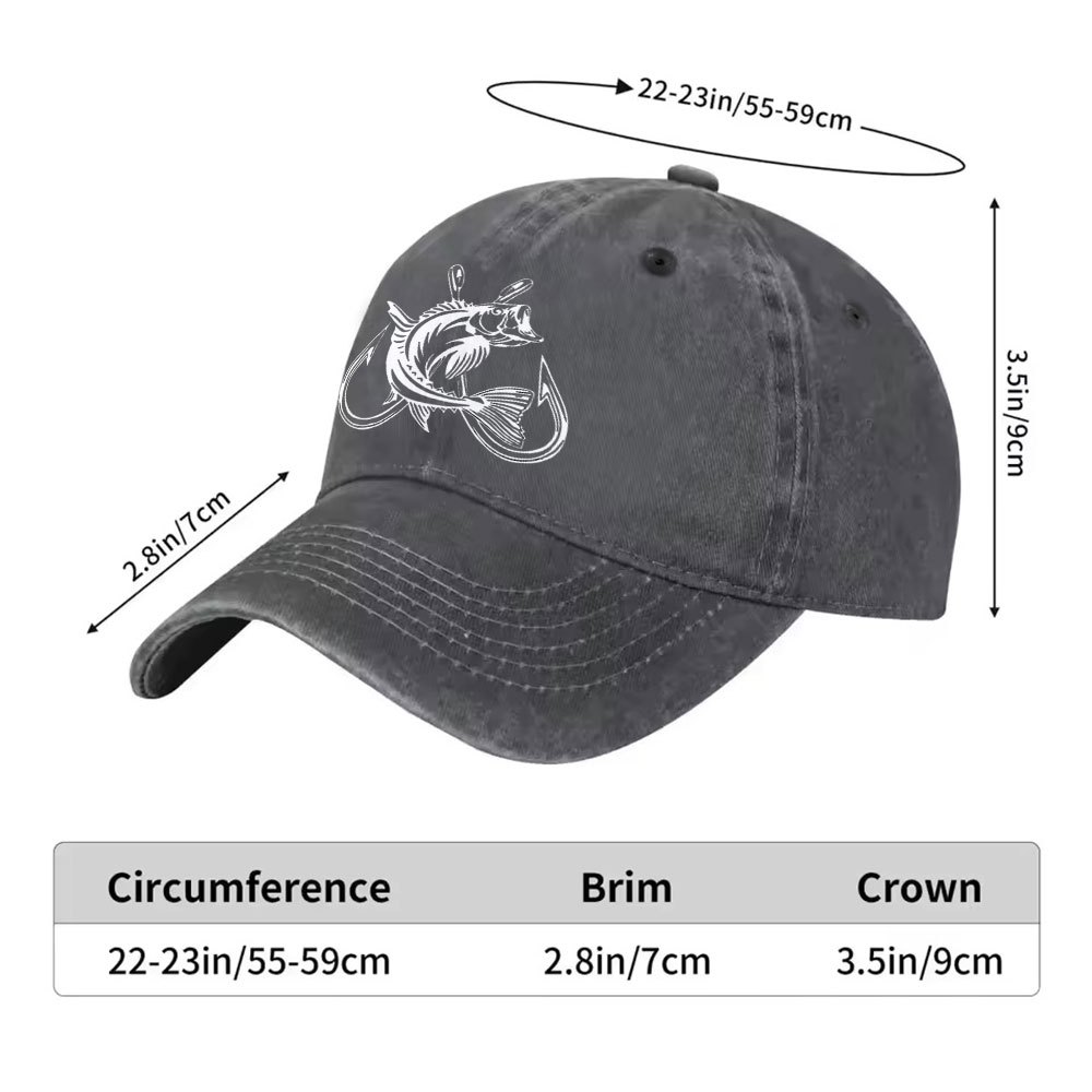 Topi Bisbol Grafis Bass Fishin - Fishing Hook Size ulasan dan harga