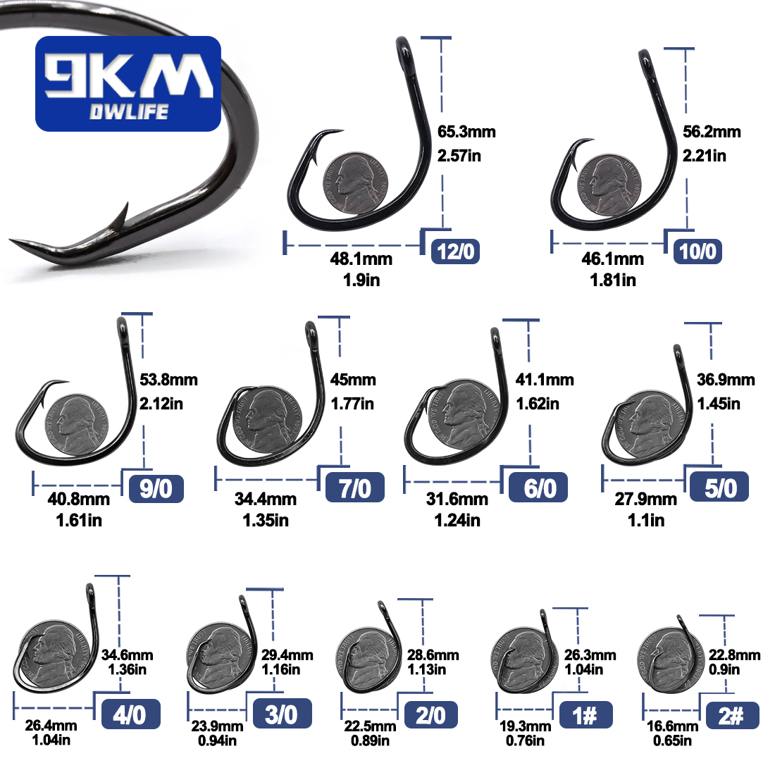 Kait lingkaran 9KM 25 ~ 50 BH  - Fishing Hook Circle ulasan dan harga