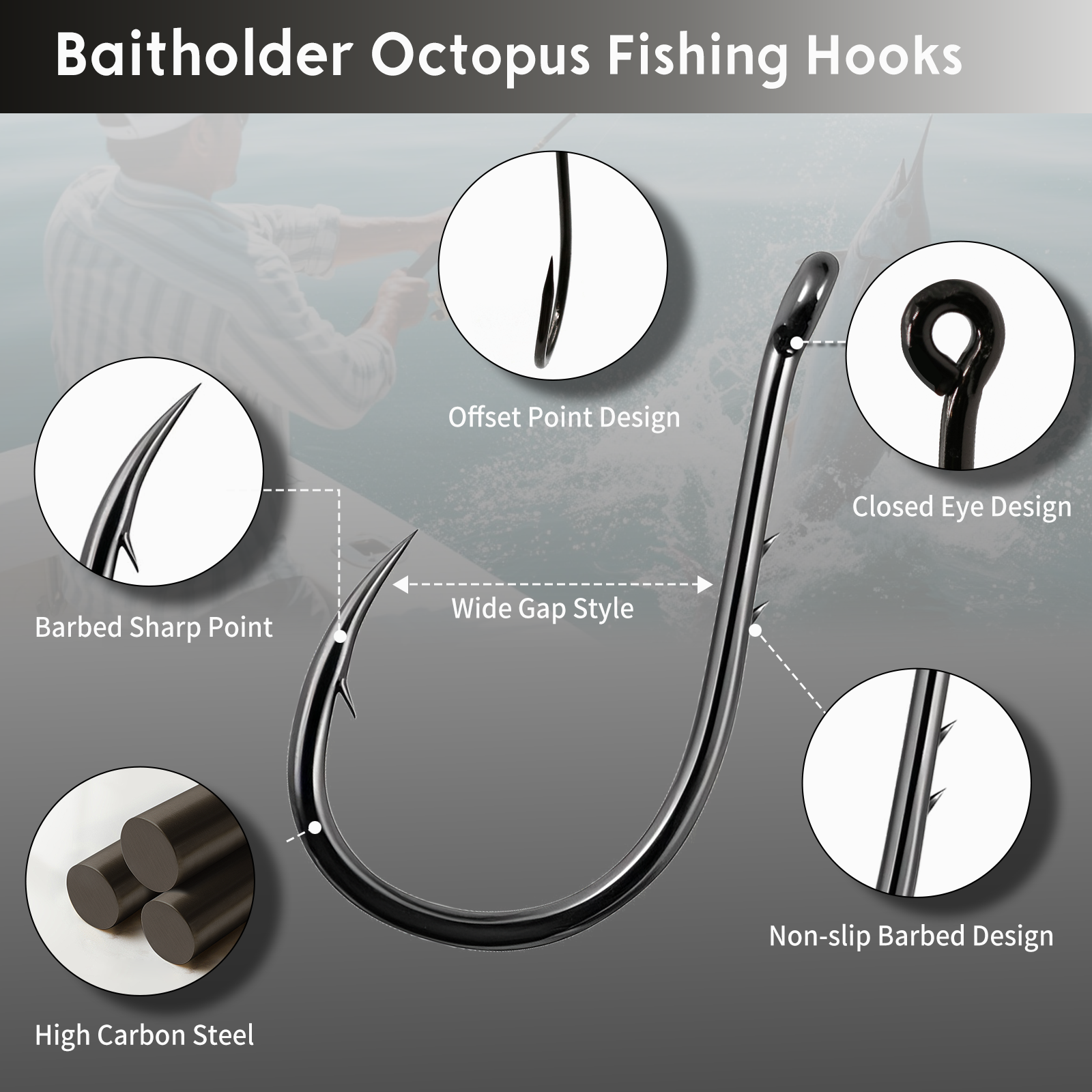 FishTrip Kail Pancing Gurita T - Fishing Hook Circle ulasan dan harga