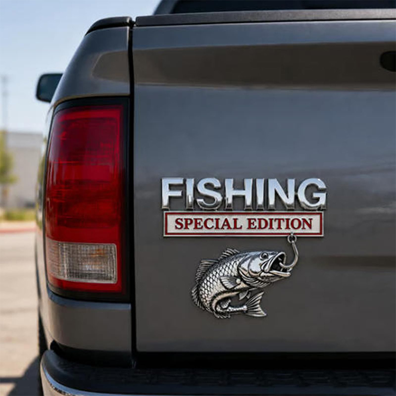 Lencana Mobil Chrome Berbentuk - Fishing Hook ulasan dan harga