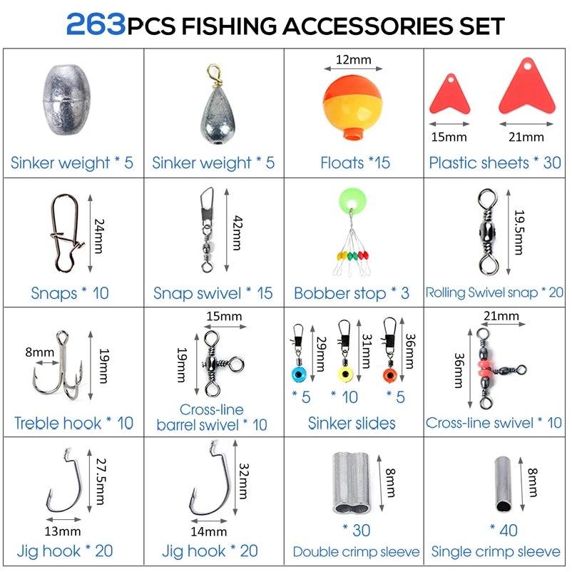 263 Buah Set Aksesori Memancin - Fishing Hook Box ulasan dan harga