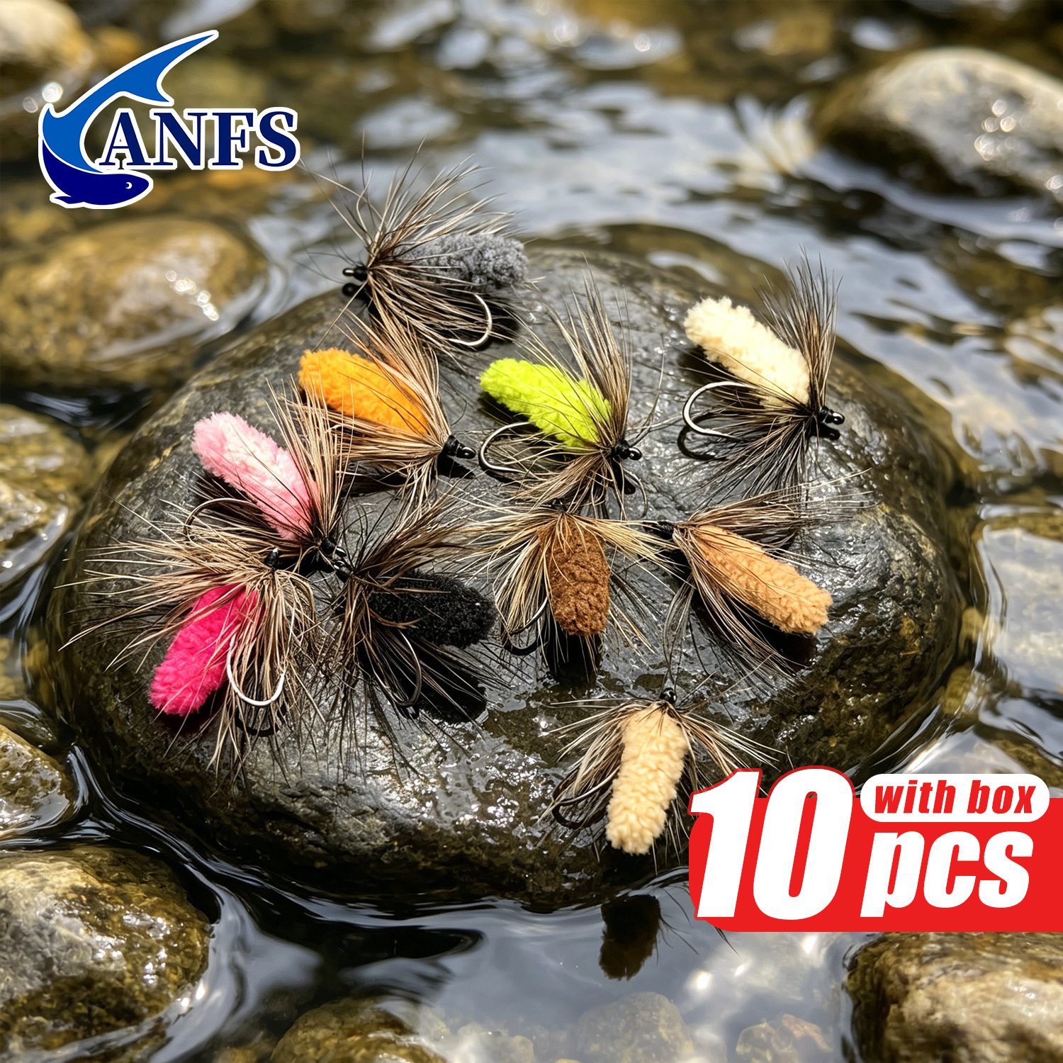 ANFS 10pcs Mop Fly Berbagai Wa - Fishing Hook Assortment ulasan dan harga