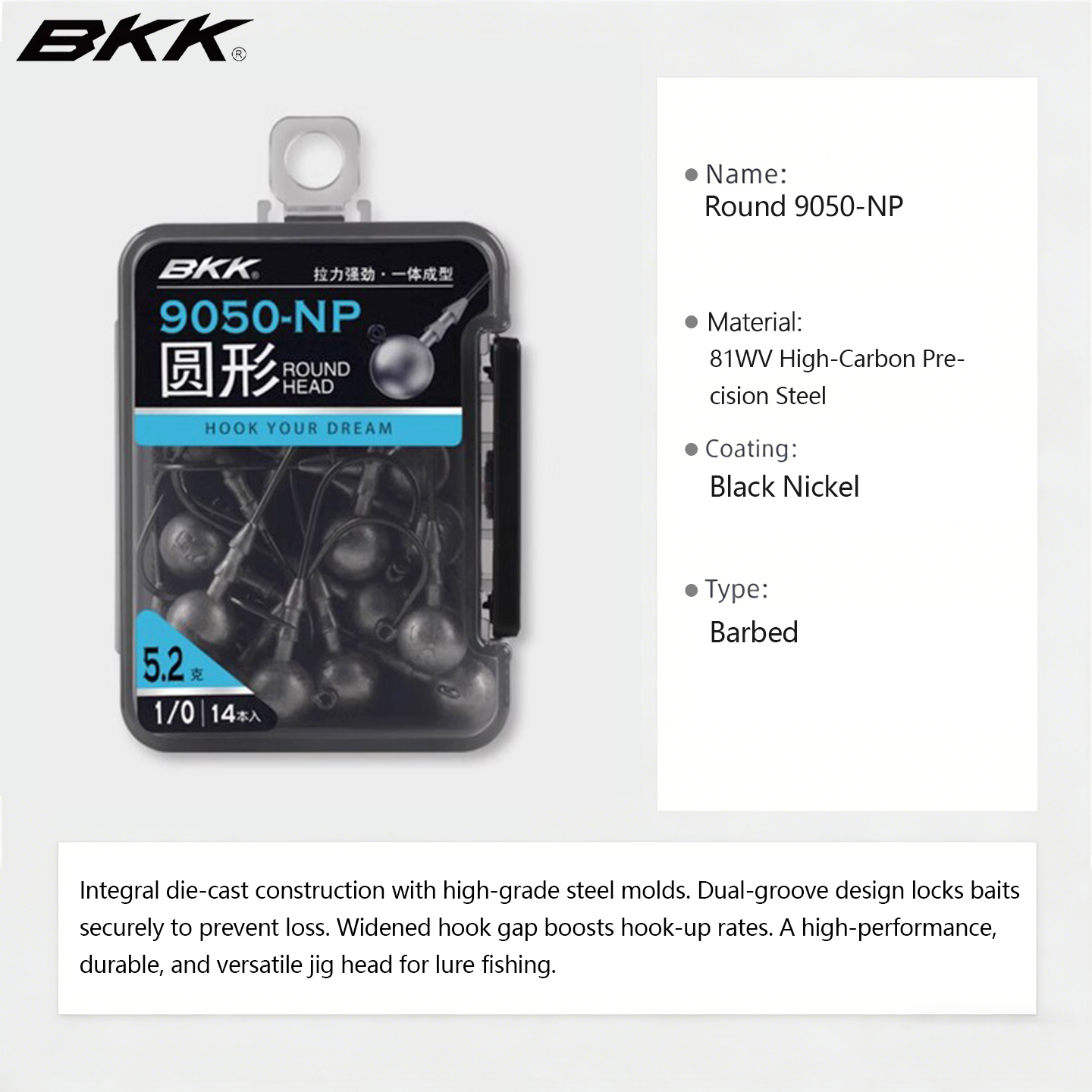 BKK 9050-NP Jig Head Hooks, Ka - Fishing Hook Weedless ulasan dan harga