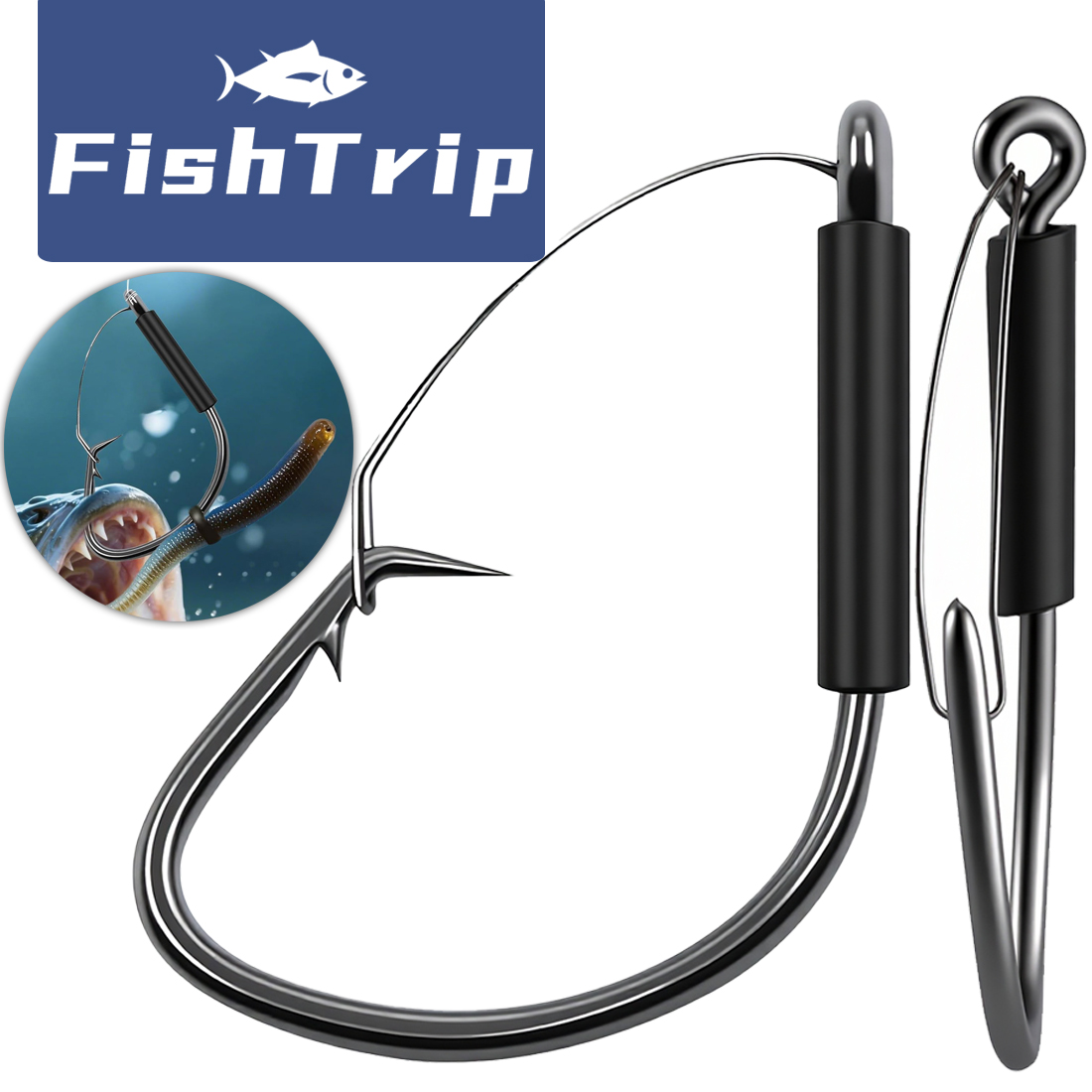 FishTrip Kait Rig Aneh Tanpa R - Fishing Hook Weedless ulasan dan harga