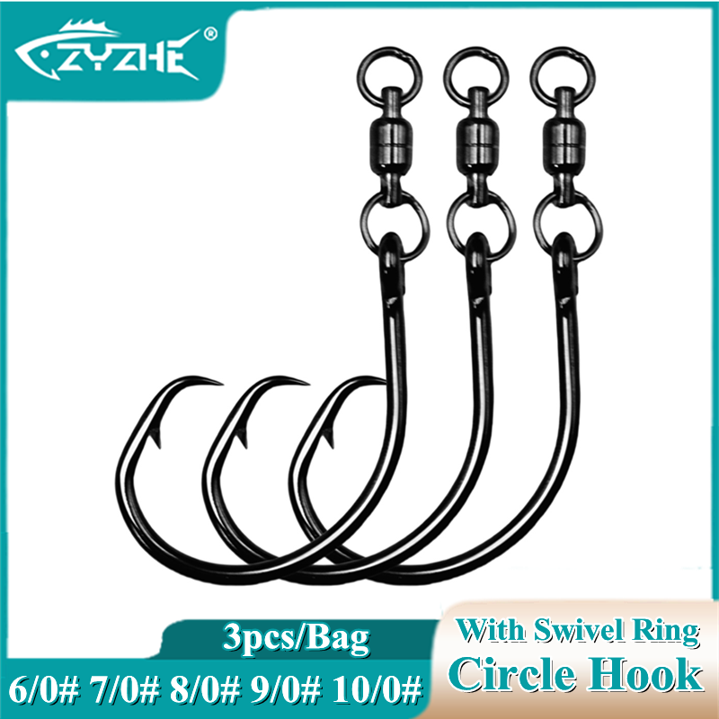ZYZHE 3/6/9pcs Kail Bulat Deng - Fishing Hook Barbless ulasan dan harga
