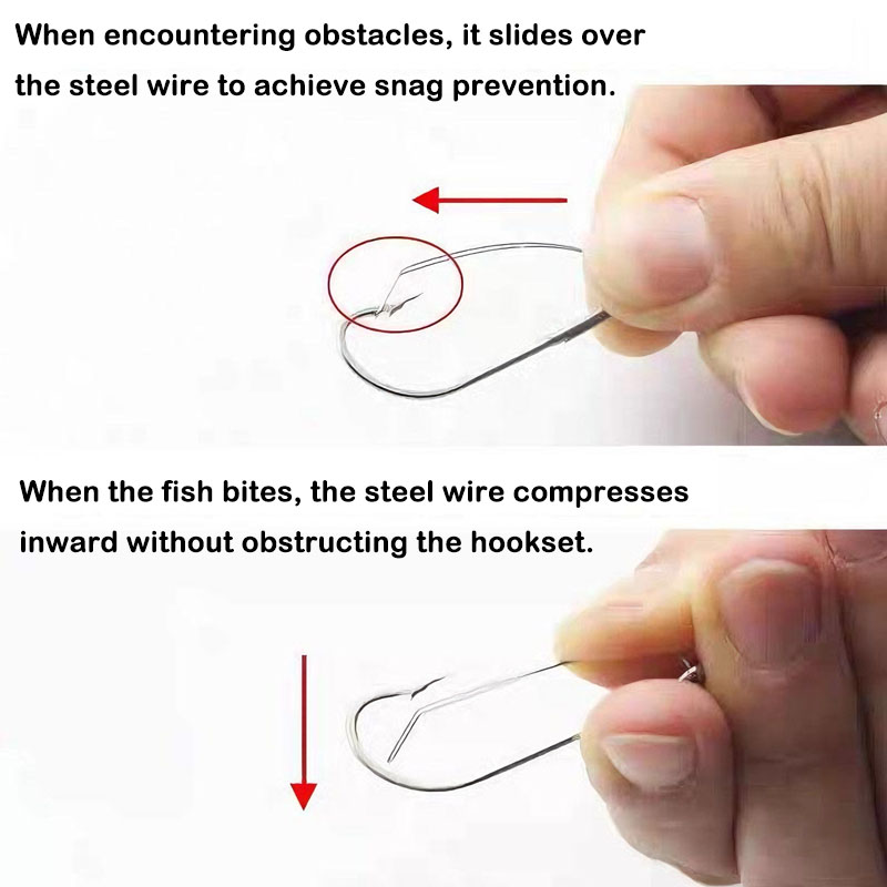 20/40 Buah Kait Cacing Offset  - Fishing Hook Weedless ulasan dan harga