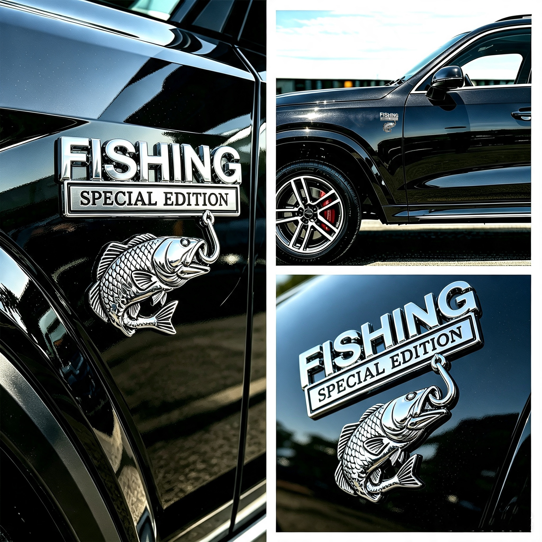 Stiker Emblem Mobil Logam 3D E - Fishing Hook ulasan dan harga
