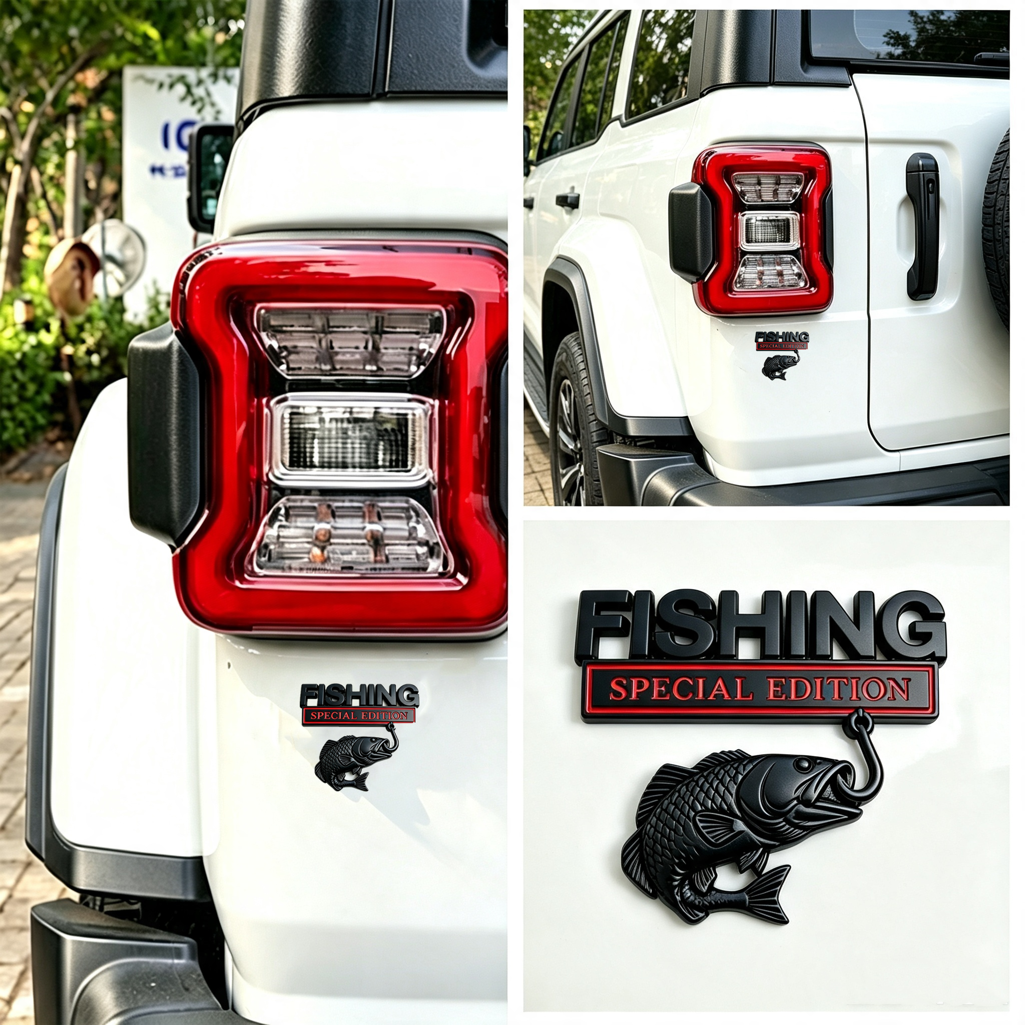 Stiker Emblem Mobil Logam 3D E - Fishing Hook ulasan dan harga