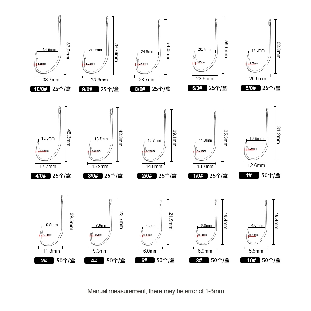 FTK kail pancing 1-10 #50PCS 1 - Fishing Hook Offset ulasan dan harga