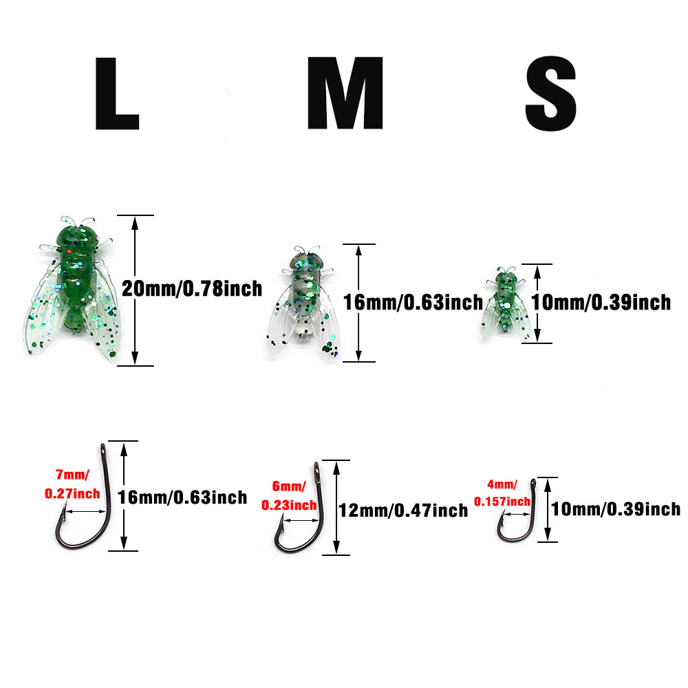 10 Buah Umpan Pancing Serangga - Fishing Hook Assortment ulasan dan harga